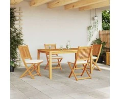 Sulankstoma kėdė su pagalve 4 pcs Balta 49 x 57.5 x 92cm
