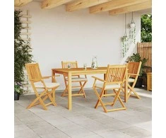 Sulankstoma kėdė su pagalve 4 pcs Balta 49 x 57.5 x 92cm