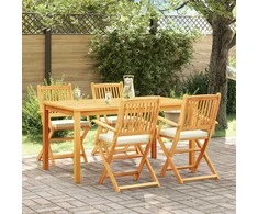 Sulankstoma kėdė su pagalve 4 pcs Balta 49 x 57.5 x 92cm