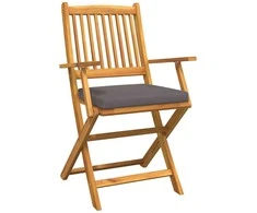 Sulankstoma kėdė su pagalve 4 pcs Pilka 49 x 57.5 x 92cm