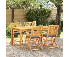 Sulankstoma kėdė su pagalve 4 pcs Pilka 49 x 57.5 x 92cm