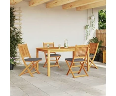 Sulankstoma kėdė su pagalve 4 pcs Pilka 49 x 57.5 x 92cm
