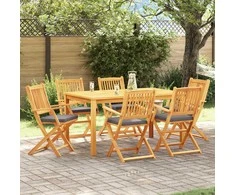 Sulankstoma kėdė su pagalve 6 pcs Pilka 49 x 57.5 x 92cm