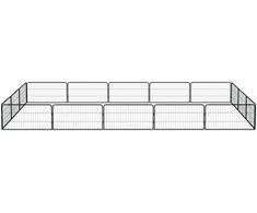 Šunų aptvaras, 16 segmentų, juodas, 100x50cm, plienas