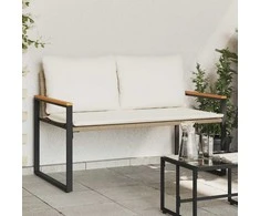 suoliukas Bežė ir kreminė balta 115 x 65 x 72 cm Ratanas