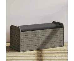 Suoliukas-daiktadėžė, pilkas, 115x51x52cm, poliratanas