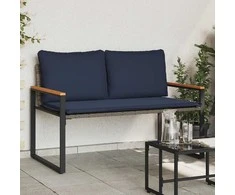suoliukas Pilka ir tamsiai mėlyna 115 x 65 x 72 cm Ratanas