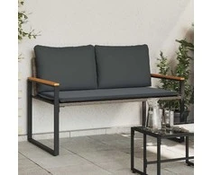 suoliukas Pilka ir tamsiai pilka 115 x 65 x 72 cm Ratanas