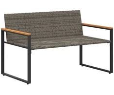 suoliukas Pilka ir tamsiai pilka 115 x 65 x 72 cm Ratanas