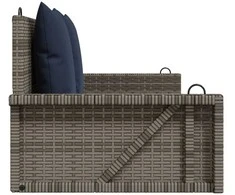 Sūpynės su pagalvėlėmis, pilkos spalvos, 119x56x48cm, poliratanas