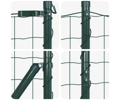 Eurų tvora su betono baze 25 x 1,2 m PVC dengtas plienas Žalia