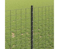 Euro tvoros su stulpu 10 x 1 m PVC dengtas plienas Pilka