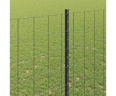 Euro tvoros su stulpu 10 x 1,4 m PVC dengtas plienas Pilka