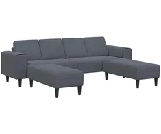 Svetainės sofa 3 vnt. Tamsiai pilka