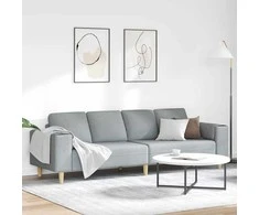 Svetainės sofa Šviesiai pilka 250 x 77 x 76 cm Poliesteris