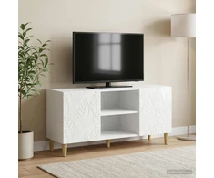 TV staliukas Televizoriaus spintelė 102 x 34,5 x 50 cm Itin blizgi balta