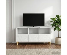 TV staliukas Televizoriaus spintelė 102 x 34,5 x 50 cm Itin blizgi balta