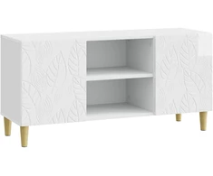 TV staliukas Televizoriaus spintelė 102 x 34,5 x 50 cm Itin blizgi balta