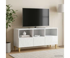 TV staliukas Televizoriaus spintelė 102 x 34,5 x 50 cm Itin blizgi balta