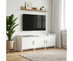 TV staliukas Televizoriaus spintelė 130 x 33 x 47 cm Balta Apdirbta mediena