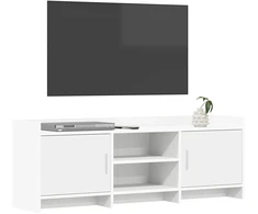 TV staliukas Televizoriaus spintelė 130 x 33 x 47 cm Balta Apdirbta mediena