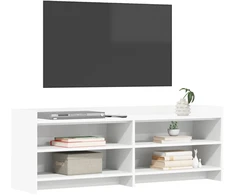 TV staliukas Televizoriaus spintelė 135 x 33 x 47 cm Balta Apdirbta mediena