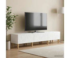 TV staliukas Televizoriaus spintelė 147 x 34,5 x 30 cm Itin blizgi balta