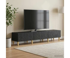 TV staliukas Televizoriaus spintelė 147 x 34,5 x 30 cm Juoda