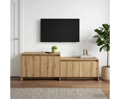 TV staliukas Televizoriaus spintelė 147 x 35 x 50 cm Artisano ąžuolo
