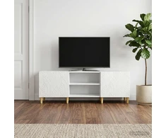 TV staliukas Televizoriaus spintelė 150 x 31 x 50 cm Itin blizgi balta