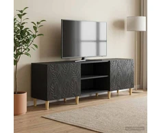 TV staliukas Televizoriaus spintelė 150 x 31 x 50 cm Juoda Apdirbta mediena