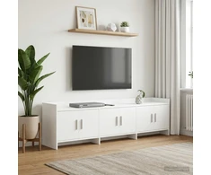 TV staliukas Televizoriaus spintelė 168 x 33 x 47 cm Balta Apdirbta mediena