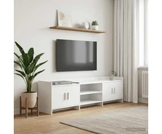 TV staliukas Televizoriaus spintelė 168 x 33 x 47 cm Balta Apdirbta mediena