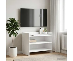 TV staliukas Televizoriaus spintelė 60 x 33 x 47 cm Balta Apdirbta mediena
