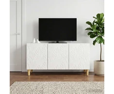 TV staliukas Televizoriaus spintelė 99 x 34,5 x 50 cm Itin blizgi balta