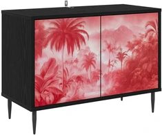 TV staliukas Televizoriaus spintelė AACHEN 69 x 33 x 50,5 cm Juodojo ąžuolo