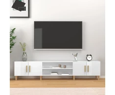 TV staliukas Televizoriaus spintelė, balta, 180x31,5x40cm, mediena, blizgi
