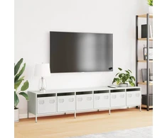 TV staliukas Televizoriaus spintelė, balta, 202x39x43,5cm, plienas
