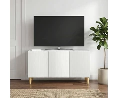 TV staliukas Televizoriaus spintelė Balta 99 x 34,5 x 50 cm Apdirbta mediena