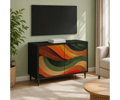 TV staliukas Televizoriaus spintelė BONN 69 x 33 x 50,5 cm Juodojo ąžuolo