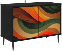 TV staliukas Televizoriaus spintelė BONN 69 x 33 x 50,5 cm Juodojo ąžuolo