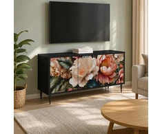 TV staliukas Televizoriaus spintelė BORNE 102 x 33 x 51 cm Juodojo ąžuolo