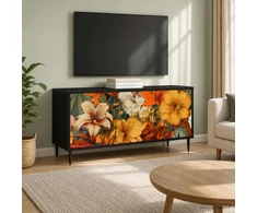 TV staliukas Televizoriaus spintelė GENNEP 102 x 33 x 51 cm Juodojo ąžuolo