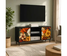 TV staliukas Televizoriaus spintelė GENNEP 102 x 33 x 51 cm Juodojo ąžuolo