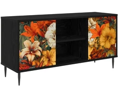 TV staliukas Televizoriaus spintelė GENNEP 102 x 33 x 51 cm Juodojo ąžuolo