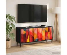 TV staliukas Televizoriaus spintelė HEESCH 102 x 33 x 51 cm Juodojo ąžuolo