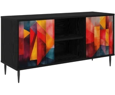 TV staliukas Televizoriaus spintelė HEESCH 102 x 33 x 51 cm Juodojo ąžuolo