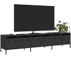 TV staliukas Televizoriaus spintelė, juodas, 202x39x43,5 cm, plienas