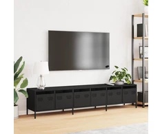 TV staliukas Televizoriaus spintelė, juodas, 202x39x43,5 cm, plienas