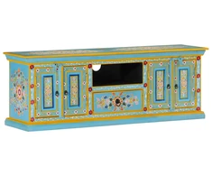 TV staliukas Televizoriaus spintelė, mėlyna, 110x30x40cm, mango masyvas